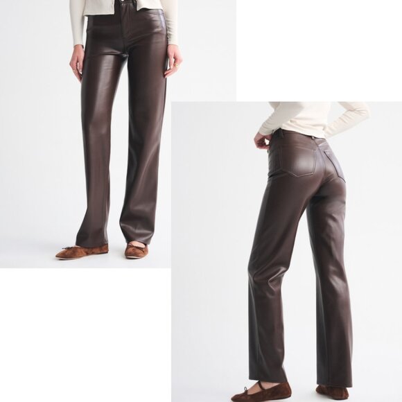 Abercrombie & Fitch Pants - 262. Abercrombie & Fitch Vegan Leather High-Rise Pants | Brown | Size 6S